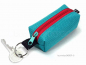 Preview: Schlüsselanhänger Minitasche PETROL rot boxybag, handmade BuntMixxDESIGN