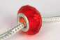 Preview: Modulperle ROT Glas facettiert Großlochperle