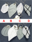 Mobile Preview: Schlüsselanhänger Blatt Blätter, mit Schlüsselring und Kugelkette, grau weiß, Deko Blätt, handmade by BuntMixxDesign