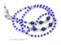 Mobile Preview: Brillenkette Perlenband 74 cm BLAU royalblau silbern - Kopie