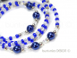 Mobile Preview: Brillenkette Perlenband 74 cm BLAU royalblau silbern - Kopie