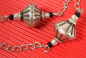 Mobile Preview: XL-Kette Endloskette Lampion-Perlen antik-look silberfarben