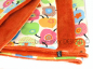 Mobile Preview: Kuscheldecke Babydecke, buntes Apfel Muster, Wellness Fleece orange, kuschelig, 90 x 70 cm, made by BuntMixxDESIGN