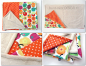Preview: Kuscheldecke. Decke Baby Kind, Apfel Muster, Patchwork style, bunt orange,70x87cm, Baumwoll Stoff, made by BuntMixxDESIGN