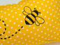 Mobile Preview: Türstopper Pünktchen gelb sonnengelb, Biene Bienenflug, Türpuffer für Kinderzimmer, by BuntMixxDESIGN