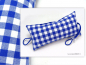 Preview: Türstopper Türpuffer royalblau weiß blau, Vichykaro Webstoff Baumwolle, handmade by BuntMixxDESIGN
