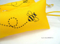 Mobile Preview: Türstopper gelb sonnengelb Biene Bienenflug, Outdoorstoff, Einweihungsparty Haus Wohnung, bee happy, handmade by BuntMixxDESIGN