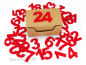 Preview: Adventskalender Zahlen 1-24 zum Aufkleben rot Bastelfilz Sticker