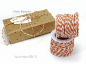 Mobile Preview: Papierkordel Geschenkband kupfer-braun weiß, 2mm Papierschnur, Spule Rolle Kordel Band Schnur