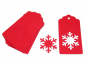 Preview: 100 Geschenkanhänger ROT tags Weihnachten Schneeflocke Eiskristall X-Mas Tags snowflake red