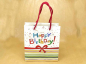 Mobile Preview: Papiertüten Happy Birthday, Geschenkverpackung, Tragetasche Kraftpapier bunt