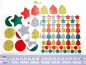 Preview: Sticker Aufkleber Weihnachtsmotive mit Glitzer, christmas sticker, Tannenbaum Sterne