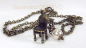 Preview: Kette 80cm Vintage bronze Charmsring STUHL Perle weiss