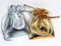 Preview: 5 Geschenkbeutel klein FARBWAHL: gold oder silber 5,5x7 cm - Kopie