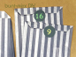 Preview: Adventskalender 24 Tüten und Zahlen-Sticker 1-24 grau weiß bunt