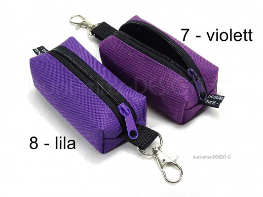 Schlüsselanhänger Minitasche LILA violett, Kastenform, boxybag, handmade BuntMixxDESIGN