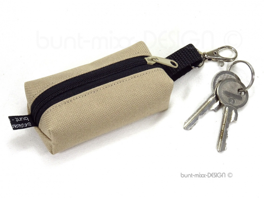 Schlüsselanhänger Minitasche BEIGE, boxybag, handmade BuntMixxDESIGN