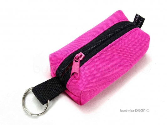 Preview: Schlüsselanhänger Minitasche ROSA, boxybag, handmade BuntMixxDESIGN