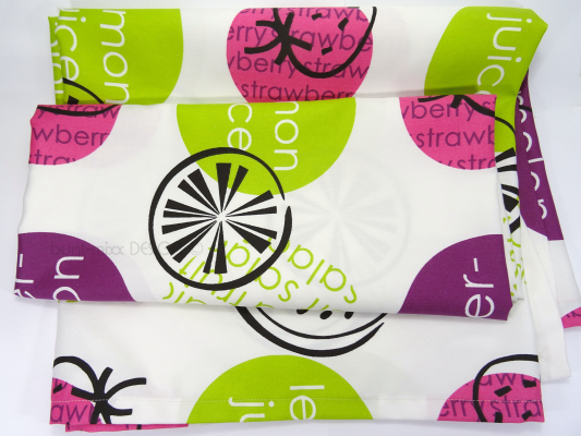 Tischdecke, lemon-green lila pink, quadrat Tischtuch, Balkon Garten, table cloth, fruits, 52x52", Party, home deko, Mitteldecke