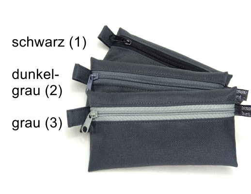 Täschchen dunkelGRAU mit Reißverschluß, TaTüTa Inhalator Kosmetik wetbag, by BuntMixxDESIGN