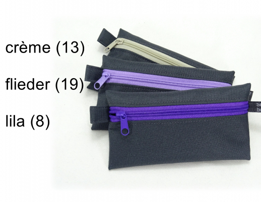 Täschchen dunkelGRAU mit Reißverschluß hellGRAU, TaTüTa Inhalator Kosmetik wetbag, by BuntMixxDESIGN