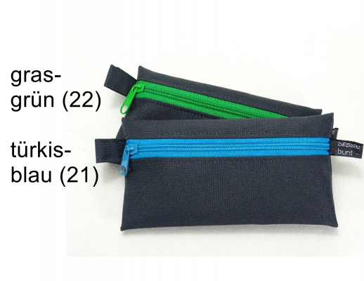 Täschchen dunkelGRAU mit Reißverschluß crème, TaTüTa Inhalator Kosmetik wetbag, by BuntMixxDESIGN