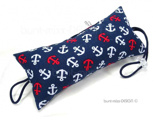 SET 3Türstopper maritim dunkelblau Anker rot weiß, Kordel BLAU doorstopper anchor, Türpuffer für die Klinke, by BuntMixxDESIGN