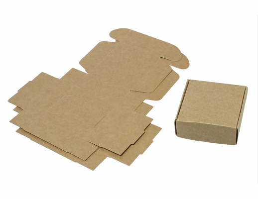 10 Schachteln Geschenkbox, Gr. M Faltschachteln 7x7x3 cm Kraftpapier Karton, Hochzeit Gastgeschenk Adventskalender DIY