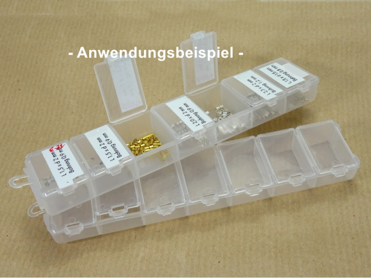 2 Sortierboxen, Perlen Sortierbox 7 Fächer, Deckel einzeln öffnen Fach, tansparent Aufbewahrung