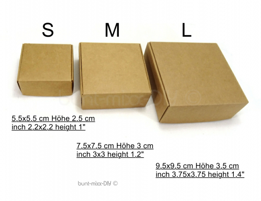 10 Schachteln Geschenkbox Gr.L Faltschachteln 9,5x9,5x3,5 cm Kraftpapier Karton, Adventskalender DIY