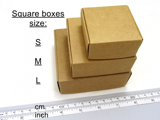 10 Schachteln Geschenkbox, Gr. M Faltschachteln 7x7x3 cm Kraftpapier Karton, Hochzeit Gastgeschenk Adventskalender DIY
