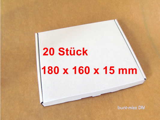 20 Stück Versandkarton WARENPOST International XS, Großbrief Kartons, 180 x 160 x 15 mm, ca. DIN C6. für Versand, Verpackungsmaterial