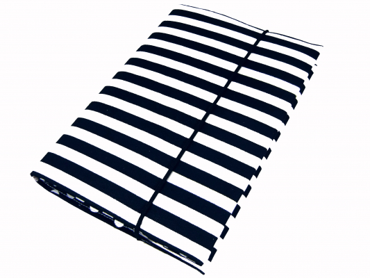 Hülle f. Kalender/Notizbuch A5 Stoffhülle SCHWARZ-WEISS Polkadots
