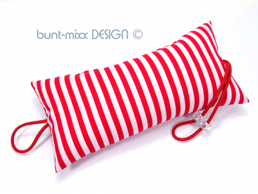 Türstopper - rot weiß Streifen Klemmschutz handmade bunt-mixx-DESIGN