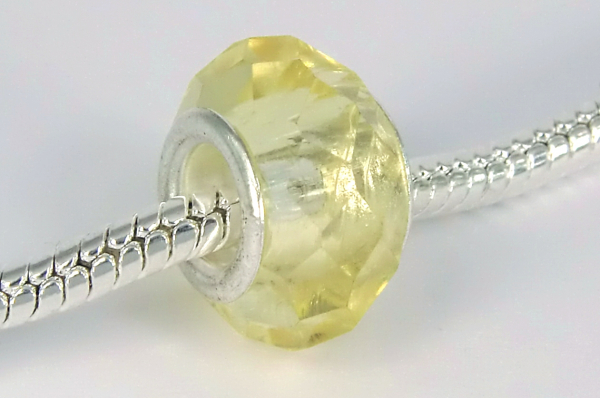 Modulperle GELB Glas facettiert Großlochperle