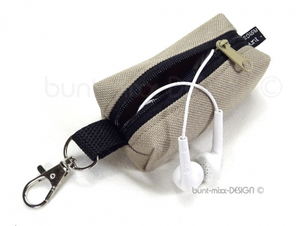 Schlüsselanhänger Minitasche SAND-beige, boxybag, handmade BuntMixxDESIGN