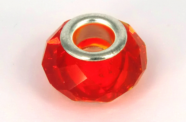 Modulperle ROT Glas facettiert Großlochperle