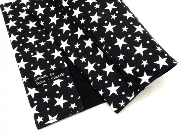KLADDE A6 mit Stoffhülle schwarz-weiss AUSWAHL Streifen Sterne