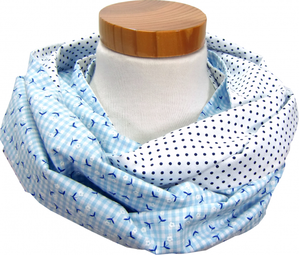 Loop blau weiß Baumwolle Schlauchschal Loop blau weiß Baumwolle Schlauchschal