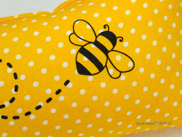Türstopper Pünktchen gelb sonnengelb, Biene Bienenflug, Türpuffer für Kinderzimmer, by BuntMixxDESIGN