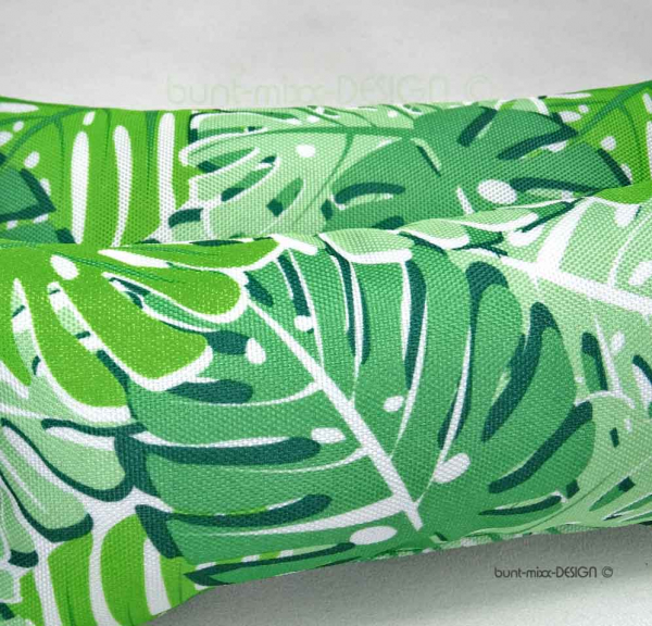 Türstopper Dschungel grün Blätter, Monstera tropisch, Türpuffer Klinke Knauf, Outdoorstoff, Atelier Haus Wohnung, handmade by BuntMixxDESIGN