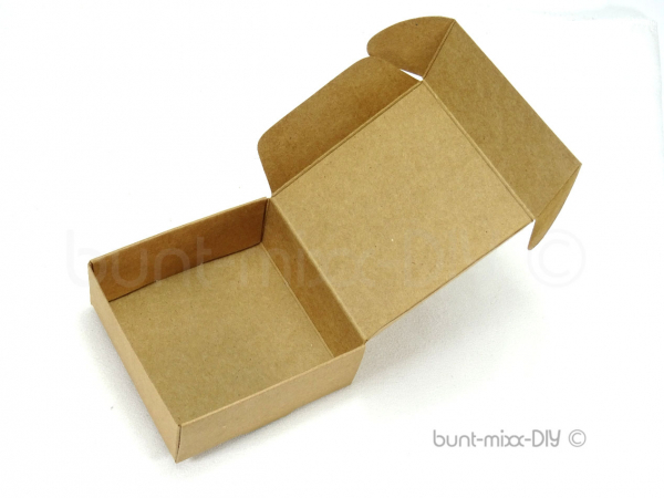 10 Schachteln Geschenkbox, Gr. M Faltschachteln 7,5x7,5x3 cm Kraftpapier Karton, Hochzeit Gastgeschenk Adventskalender DIY