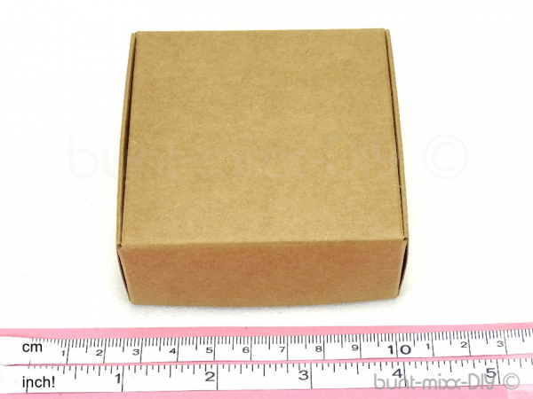 Schachtel Geschenkbox, Gr. M Faltschachteln 7x7x3 cm Kraftpapier Karton, Hochzeit Gastgeschenk Adventskalender