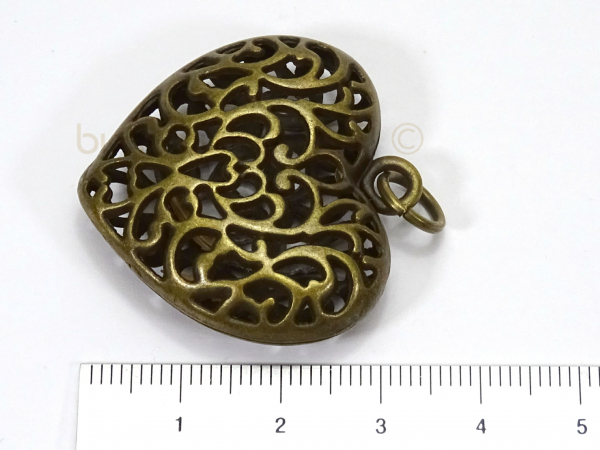 Wechselanhänger großes HERZ bronze-farben Charmträger-Ring