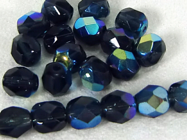 20 Glasperlen facettiert 6 mm MONTANA rainbow