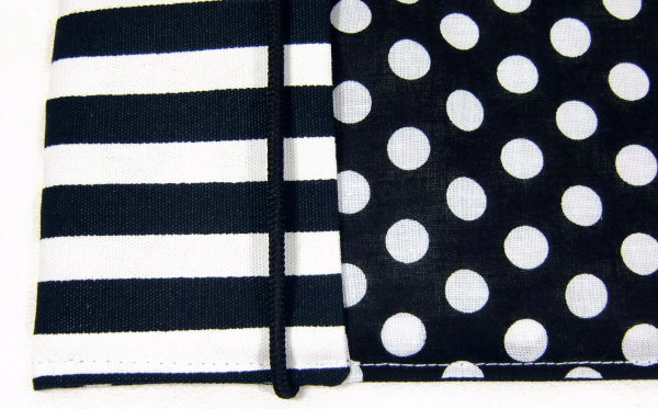 Hülle f. Kalender/Notizbuch A5 Stoffhülle SCHWARZ-WEISS Polkadots Hülle f. Kalender/Notizbuch A5 Stoffhülle SCHWARZ-WEISS Polkadots
