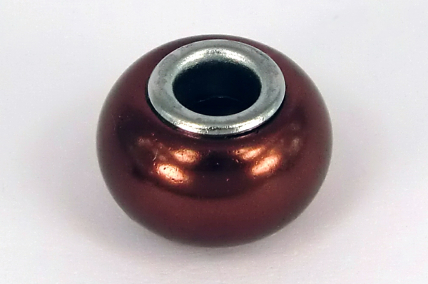 Modulperle schokobraun, Großlochperle, Glas