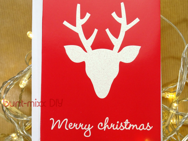 5 Weihnachtskarten mit Umschlag Merry Christmas, Elch X-MAS, Klappkarten